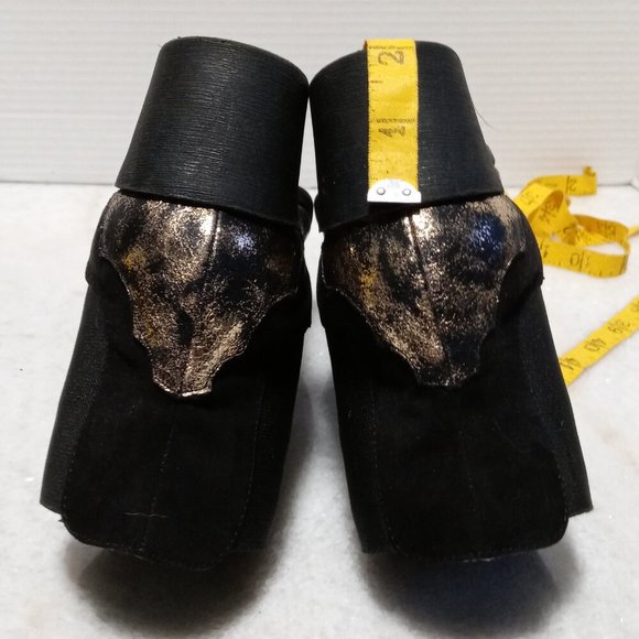 Groove Candace Faux Leather Gold Leaf Cowboy Boots Booties Ankle Boots Women Sz - Picture 11 of 14